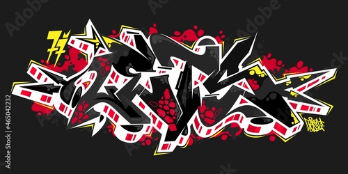 Dark Grey Abstract Urban Graffiti Street Art Word Lets Lettering Vector Illustration