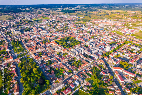 Town of Bjelovar aerial panoramic view