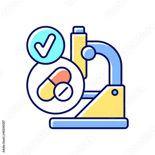 Successful research RGB color icon. Effective clinical trials. Advance drugs to market. Medical biotechnology. Efficiency in drug development. Isolated vector illustration. Simple filled line drawing