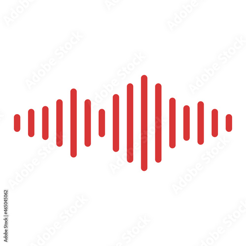 Sound wave vector icon. Red symbol