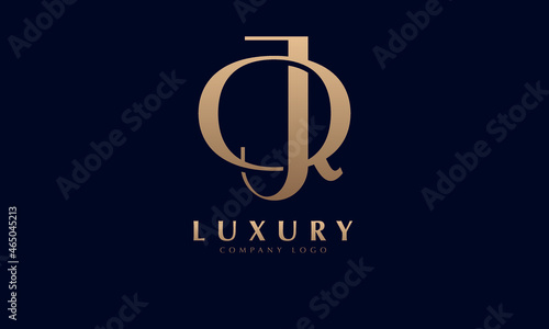 Alphabet JQ or QA luxury initial letters brand monogram logo template