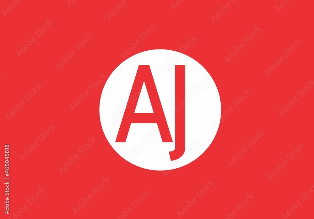 Modern shape of AJ initial letter Modern shape of AJ initial letter