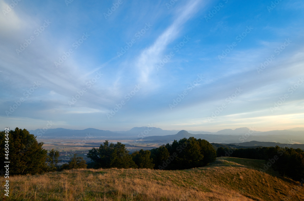 Beautiful hills at sunset