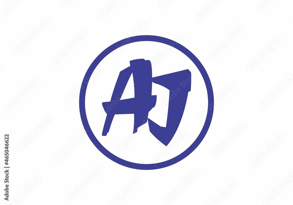 Modern shape of AJ initial letter Modern shape of AJ initial letter