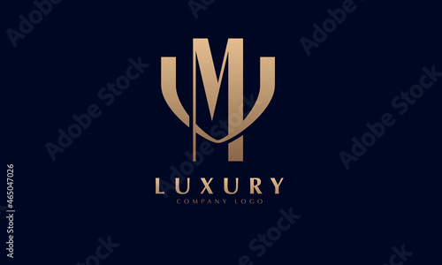 Alphabet MV or VA luxury initial letters brand monogram logo template