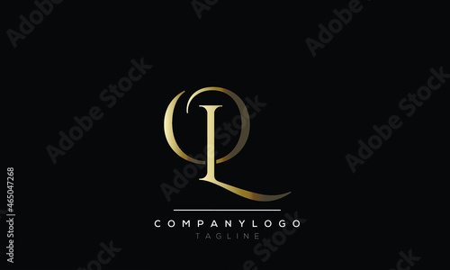 Abstract Letter Initial OL LO Vector Logo Design Template.