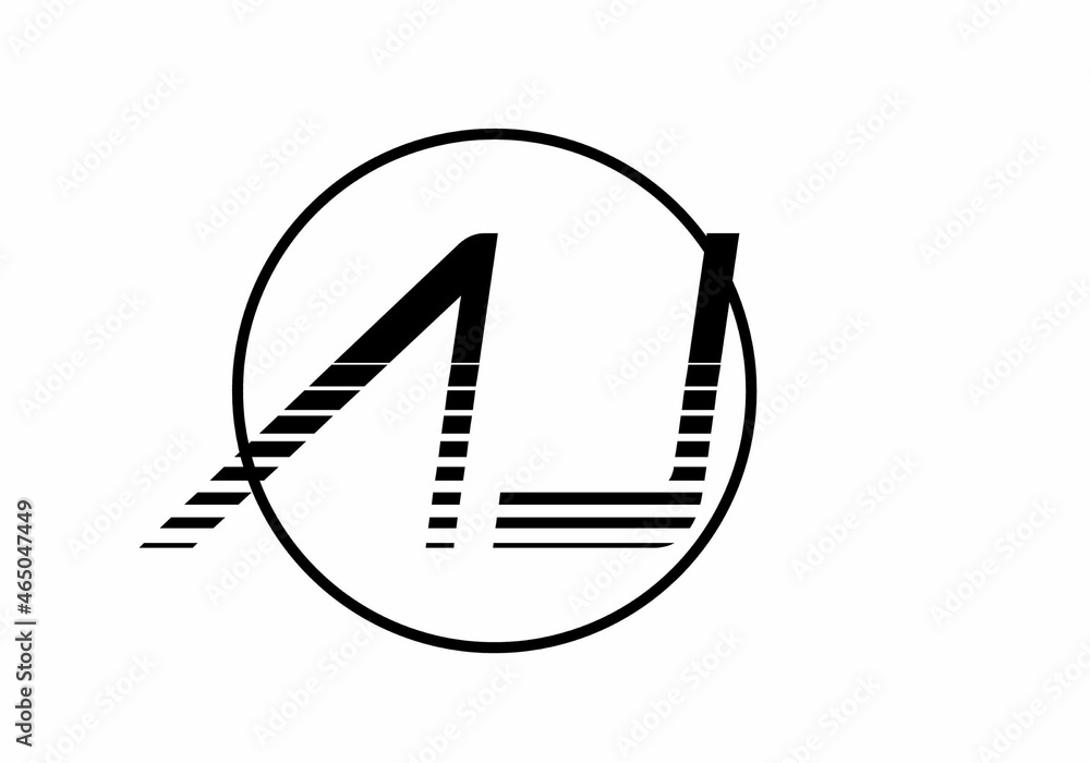 Obraz premium Modern shape of AJ initial letter