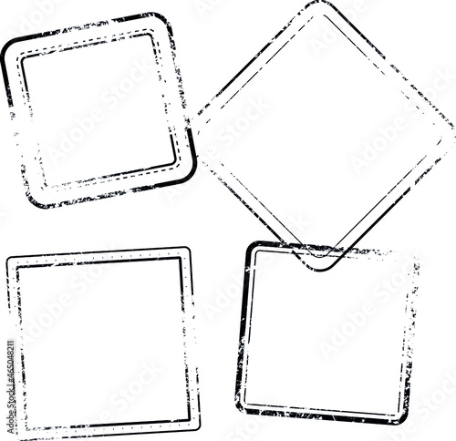 Square stamps set. Vector stamps without text. Elements isolated on white background. Editable color.