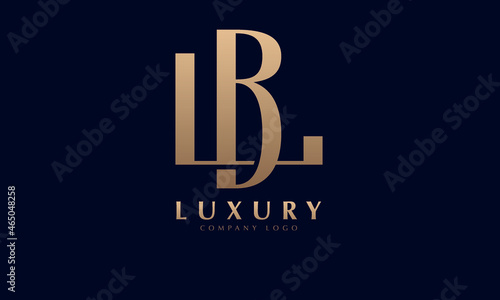 Alphabet BL or LA luxury initial letters brand monogram logo template