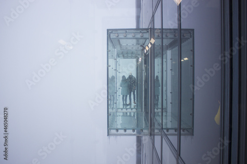 Ledge glass box extending off the 103rd floor of the Willis Tower in Chicago photo