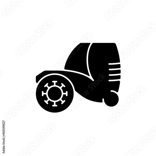 Septic arthritis black glyph icon. Joint infection. Pain in elbow. Disease caused by microorganisms. Germs spreading through bloodstream. Silhouette symbol on white space. Vector isolated illustration