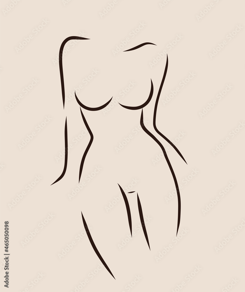 Woman model logo design template. Freehand sketch Woman model logo design template. Freehand sketch