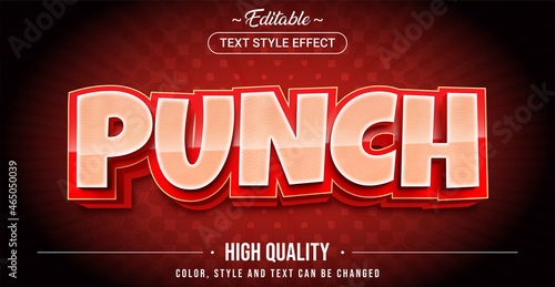 Editable text style effect - Punch text style theme.