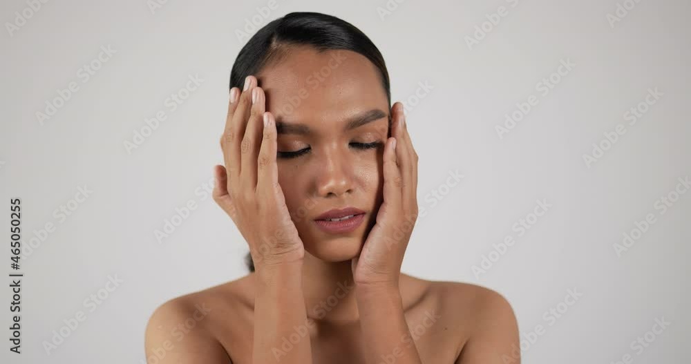 Portrait of Attractive Asian woman face looking at camera Portrait of Attractive Asian woman face looking at camera