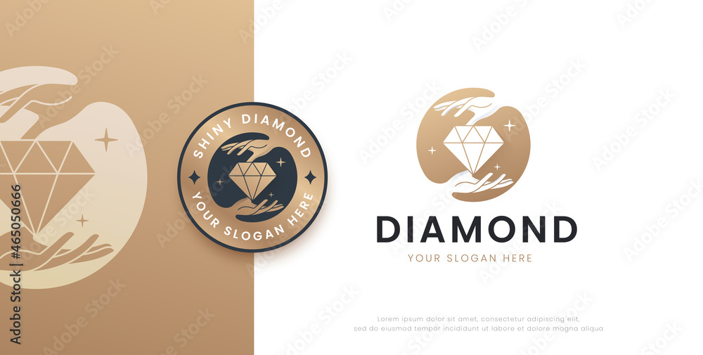 shining holding diamond stones logo shining holding diamond stones logo