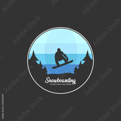 Snowboarding logo  vector illustration Template
