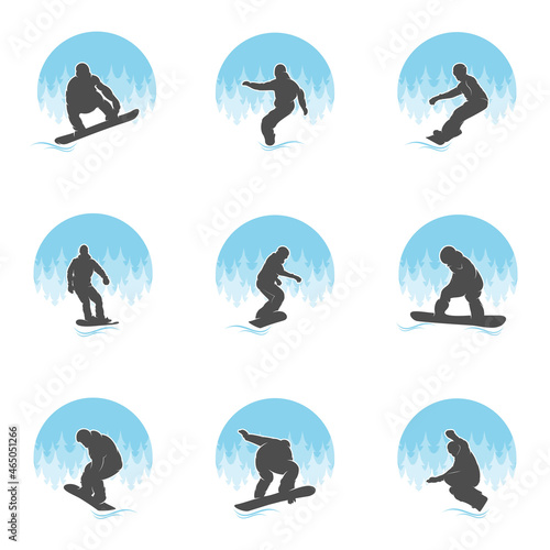 Snowboarding logo vector illustration Template 