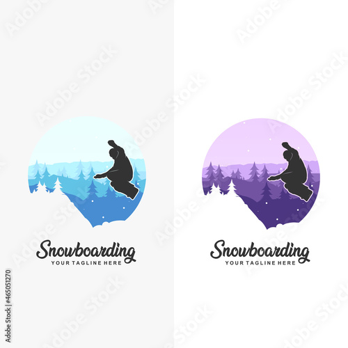 Snowboarding logo  vector illustration Template

