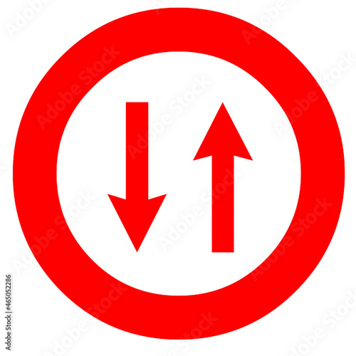 transportation circle signs warning road two way