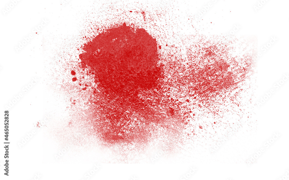 red powder isolated on white background red powder isolated on white background