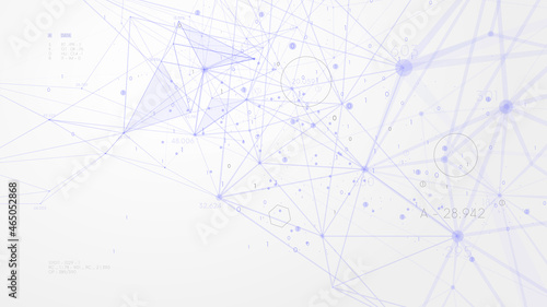 Connected dots and lines polygons plexus, futuristic technology for processing information flow, digital big data network, vector illustration
