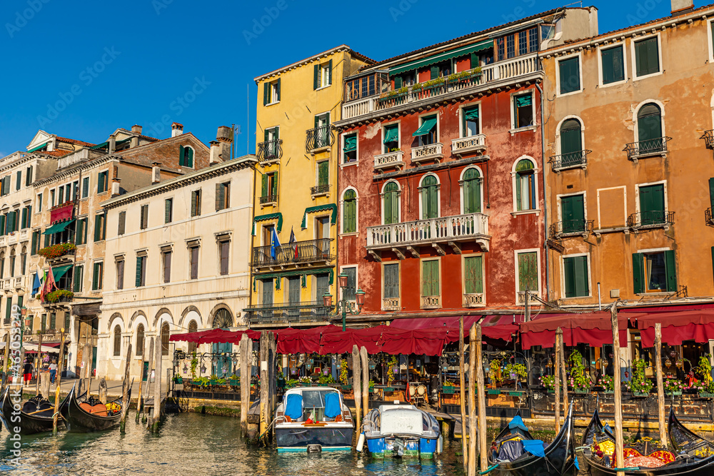 Historic buildings on the Grand Canal in Venice, Italy