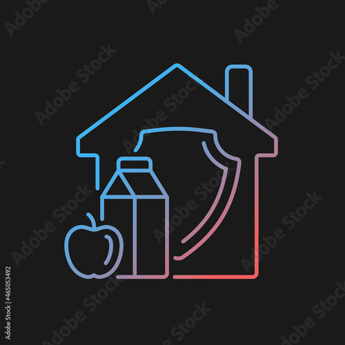 Bilde på lerret Household food security gradient vector icon for dark theme