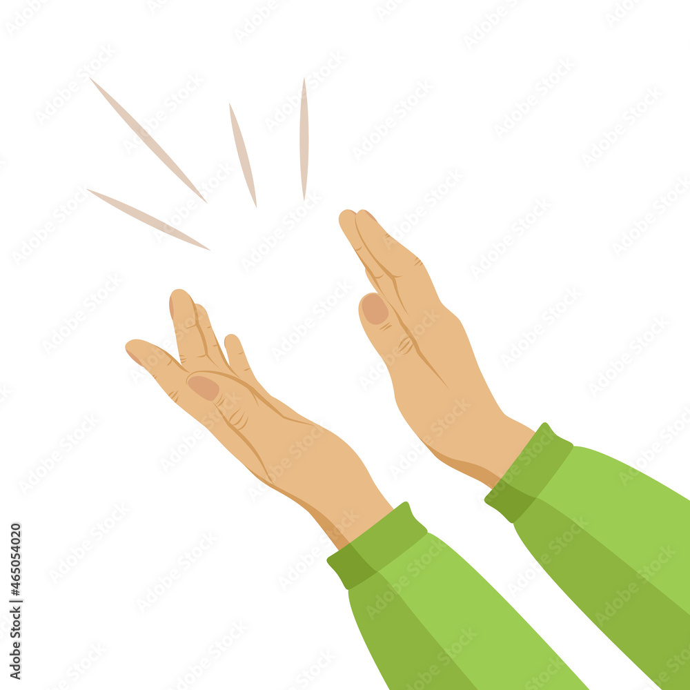 Fototapeta premium Human hands clapping. applaud hands. Women clap. Greetings thanks support