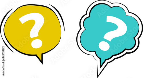 Question mark speech bubble on white background. Vector illustration.