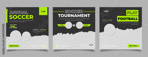 Canvas social media post template for football competition