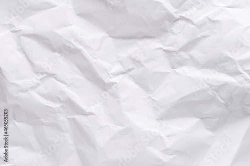 White crumpled paper texture background.