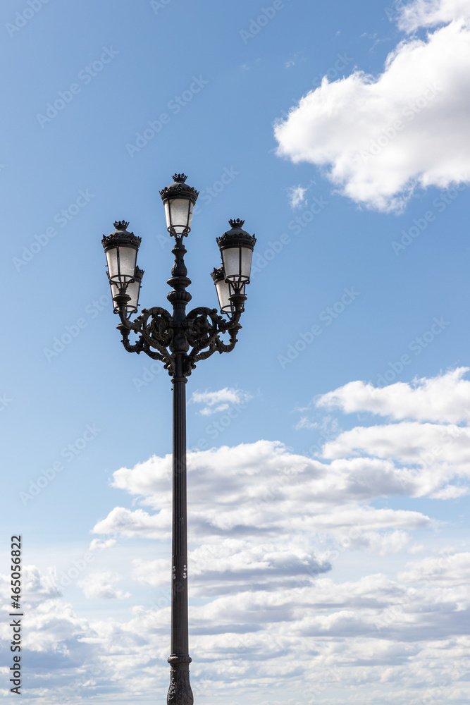 Street lamp on the sky, Madrid, Spain