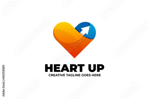 Heart Arrow Up Gradient Logo Free Download Heart Arrow Up Gradient Logo - GFXLoad