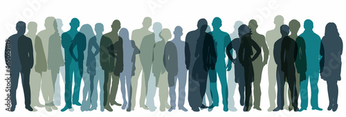 silhouette crowd of people vector