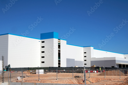 ONDA, SPAIN, OCTOBER - 2021: Amazon logistics center under construction of 200,000 square meters