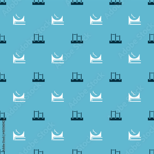 Set Horizontal bar and Skate park on seamless pattern. Vector