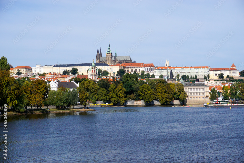 view of the Vltava River and Prague Castle