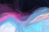 abstract background with waves, watercolor painting with colorful pink blue purple white violet splashes, fluid art wallpaper, paint stains, vivid liquid on black background 