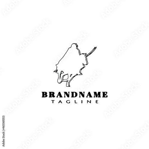 cute cavalry logo cartoon design icon template black isolated vector illustration