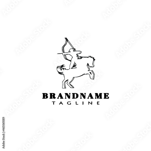 cavalry logo cartoon icon template black isolated vector illustration