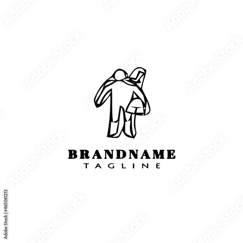 cavalry logo cartoon flat icon template black isolated vector illustration