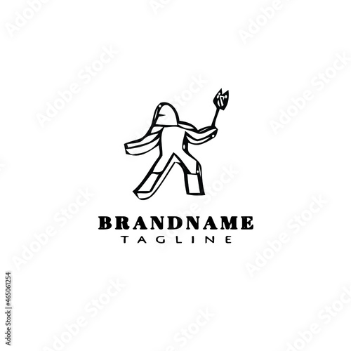 cavalry logo cartoon design icon flat black isolated vector illustration