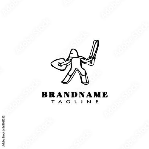 cavalry logo cartoon design icon template black flat vector illustration