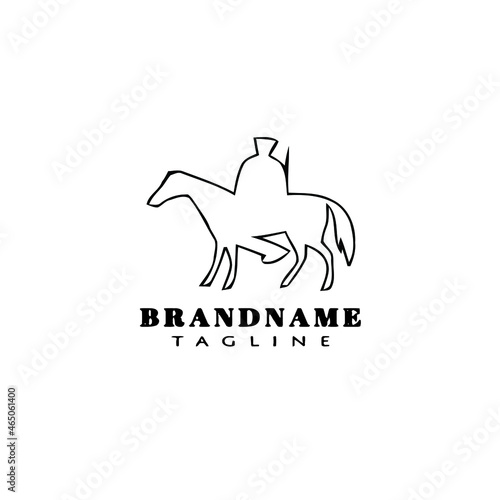 cavalry logo cartoon design icon template cute isolated vector illustration