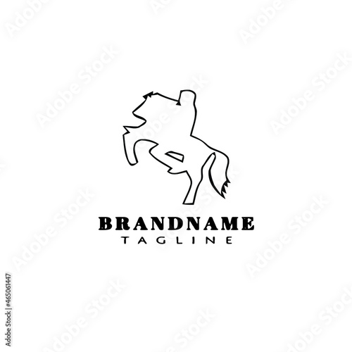 cavalry logo cartoon design icon template black isolated cute illustration