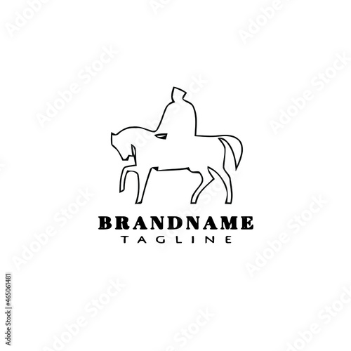 cavalry logo cartoon design icon template black isolated vector cute