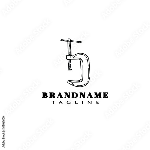 clamp logo cartoon design icon template black vector illustration
