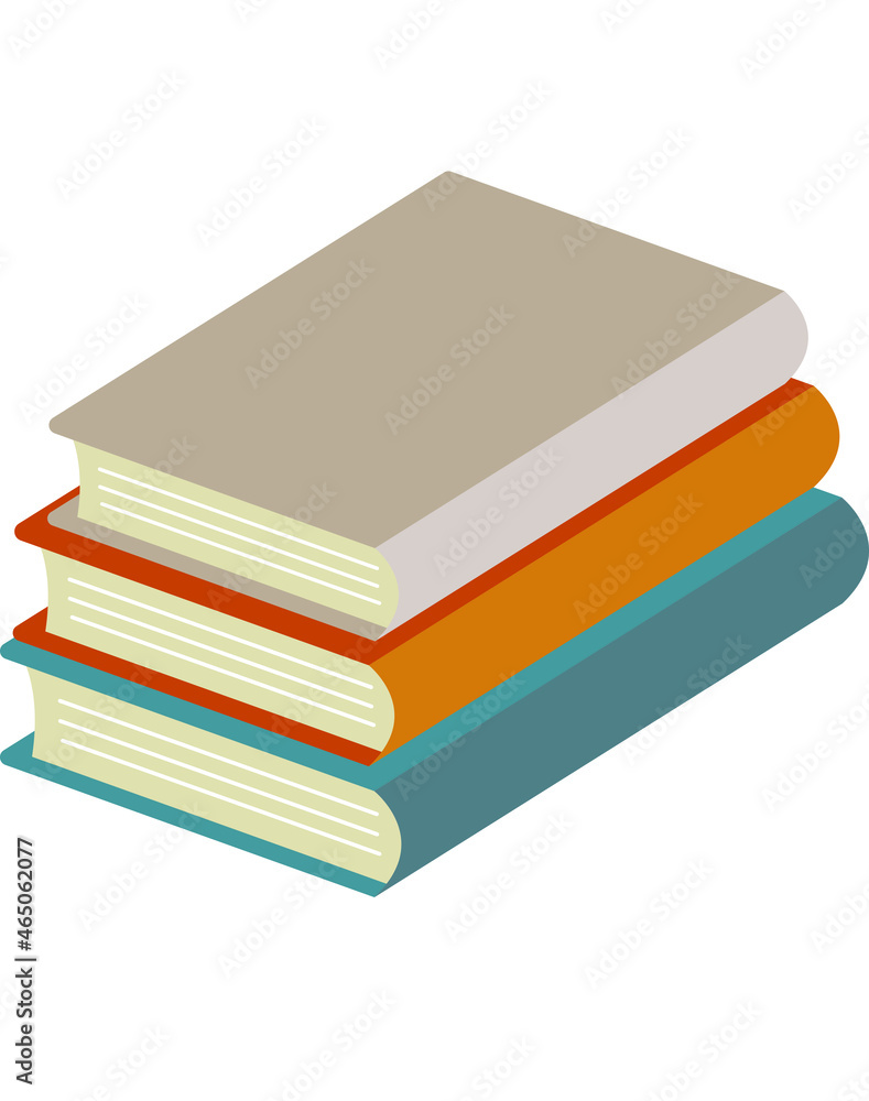 Books stack illustration over white Books stack illustration over white