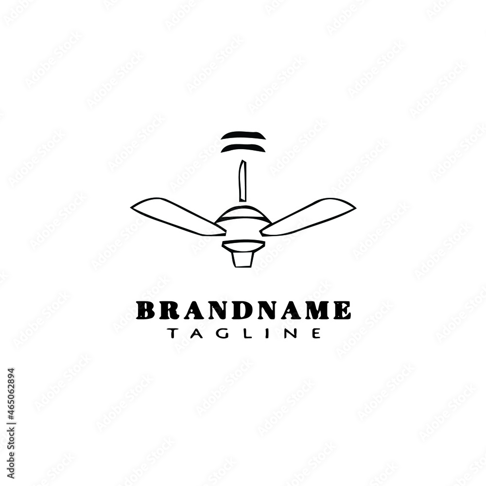ceiling fan cartoon logo design template icon black isolated vector