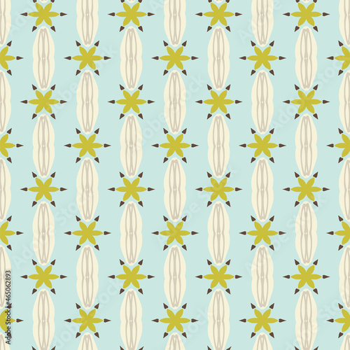Vector abstract seamless pattern with stylized cactus flowers.